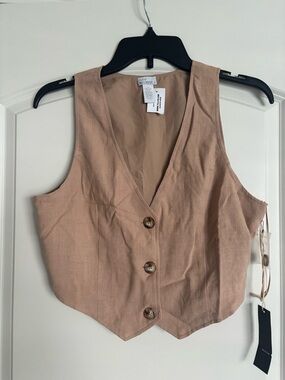West of Melrose Sleeveless Button-Front Vest